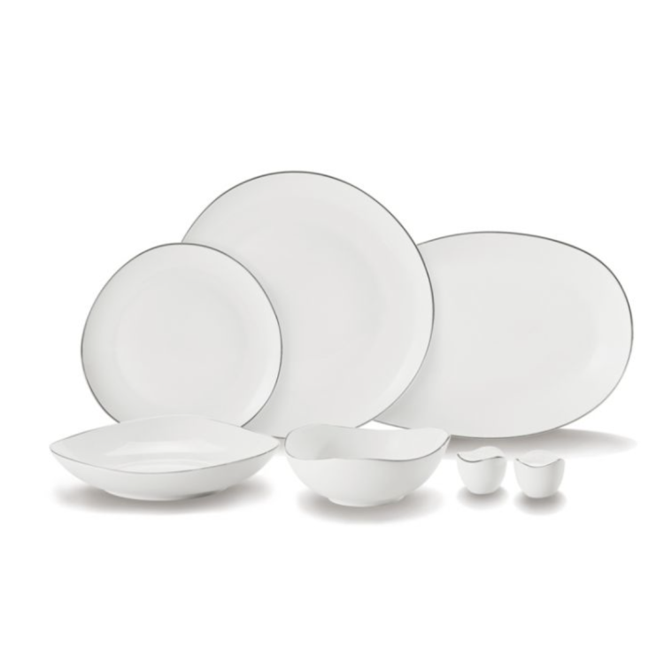 SERVICE DE VAISSELLE BRICARD MELUN BLANC-ARGENT