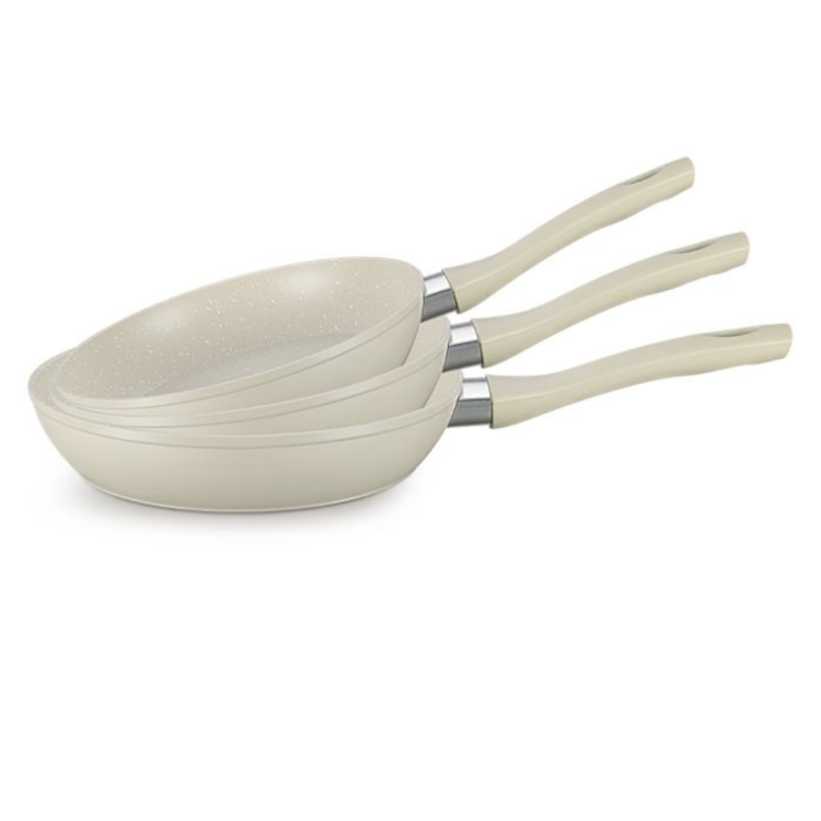 ENSEMBLE DE POÊLES À FRIRE FERVEO NOVA BEIGE-BLANC