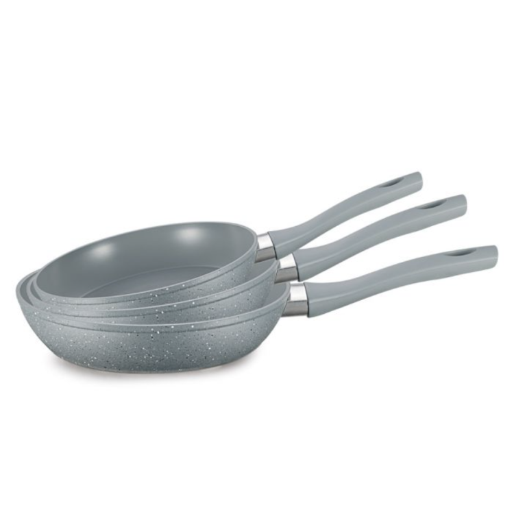 ENSEMBLE DE POÊLES À FRIRE FERVEO NOVA GRIS-BLANC  3 PIÈCES